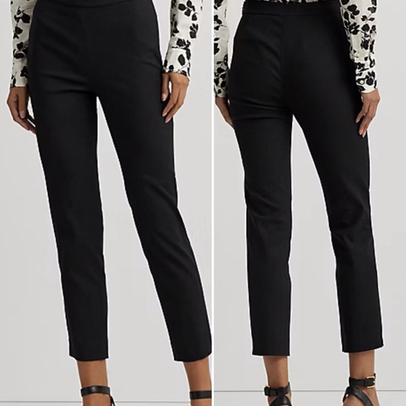 Lauren Ralph Lauren Pants - NWT Women Lauren RALPH LAUREN Black High-Rise Cotton-Blend Cropped Pant Sz 10&12